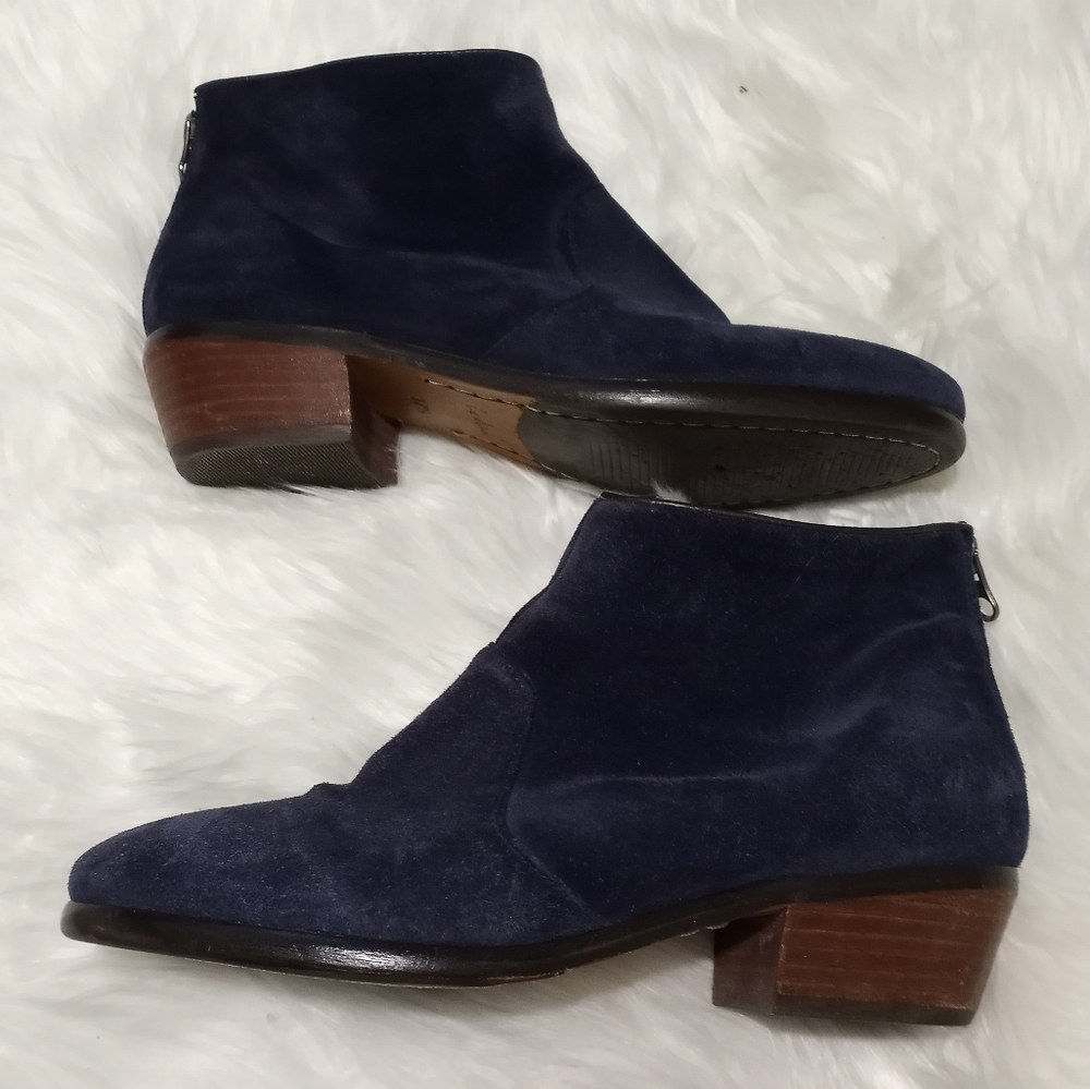 Boden navy blue suede ankle boots